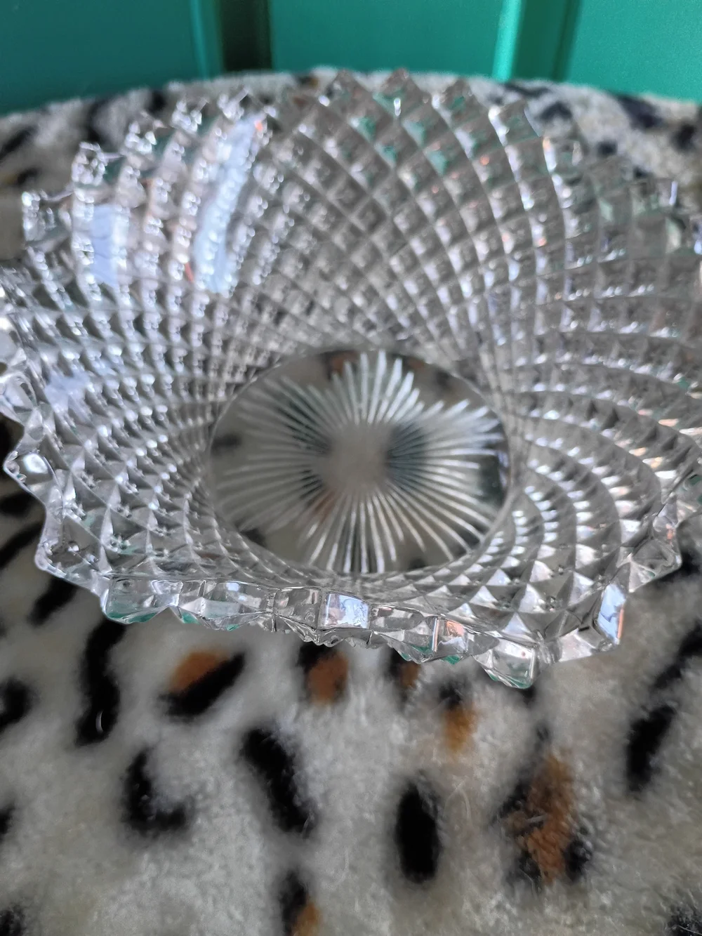 Clear Cut Crystal Glass Decorative Bowl - Clear